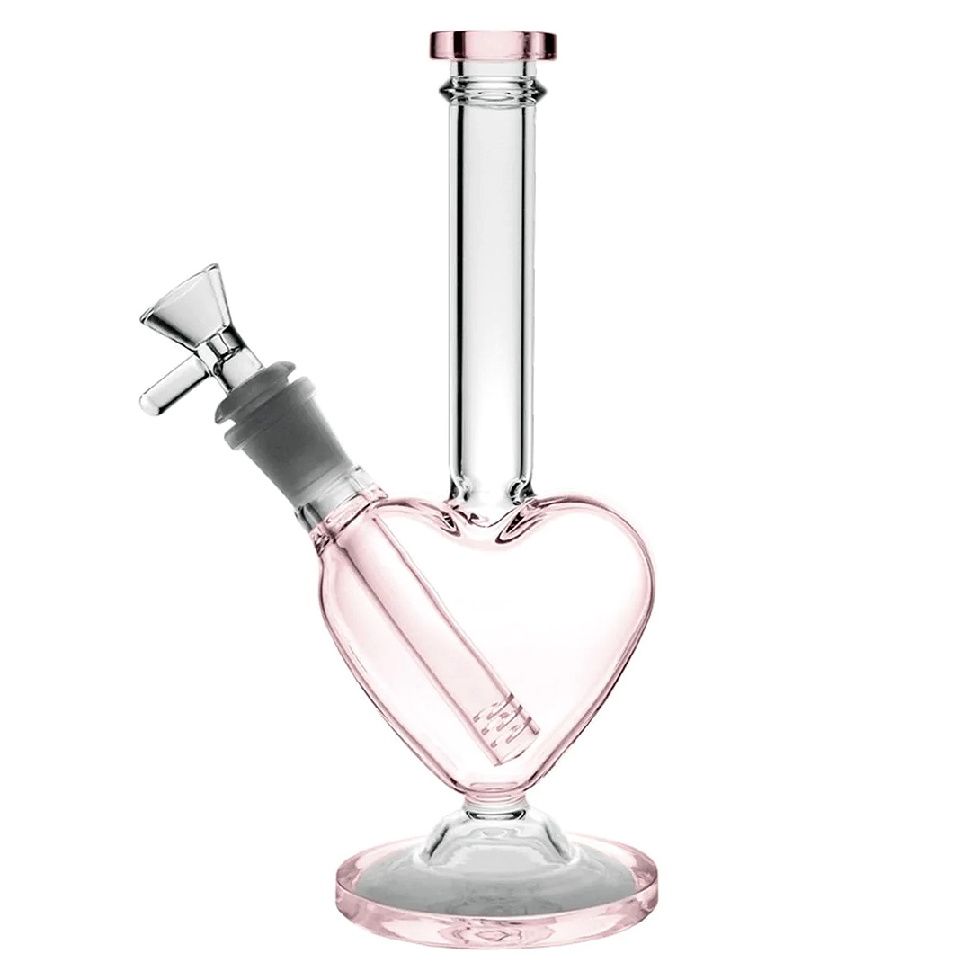 Pink Glass Bong with Heart