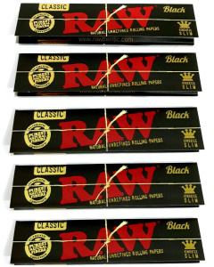 RAW "Classic" King-Size Rolling Papers (5-Pack) - Black